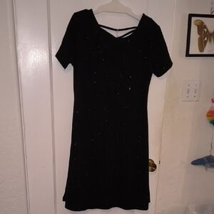 NWT Baite & Yi | Chic Black Glitter Mini Dress